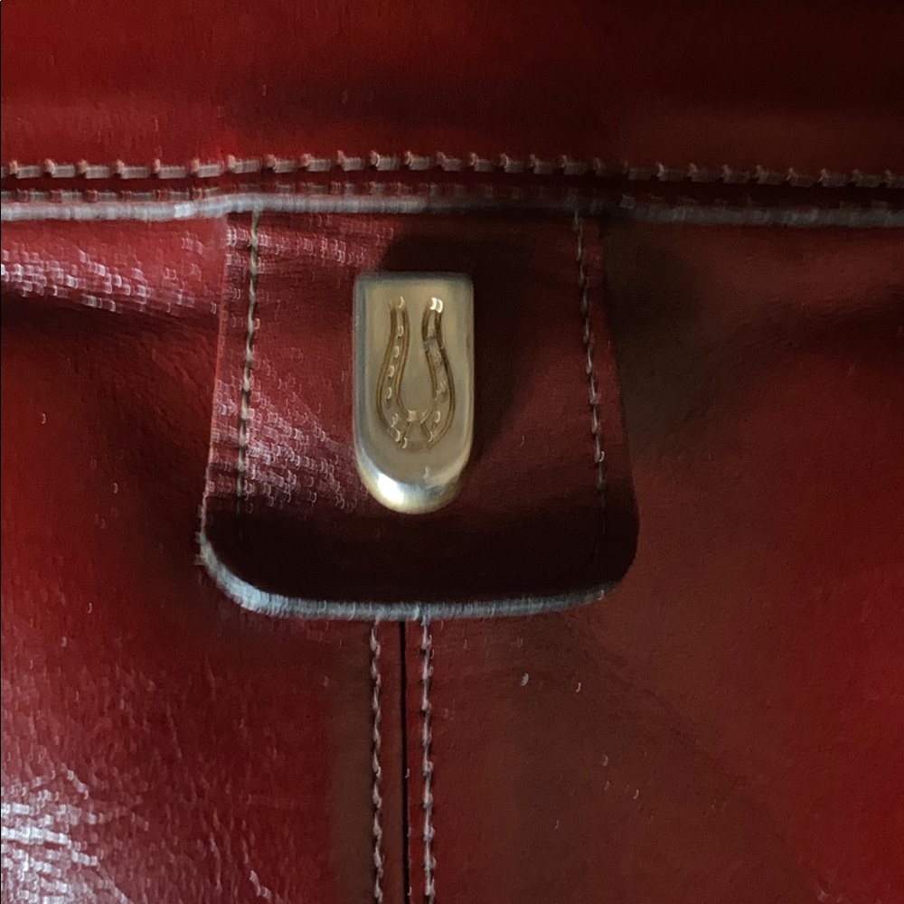 Vintage 70’s Philippe Burgundy Leather Clutch - Picture 2 of 14